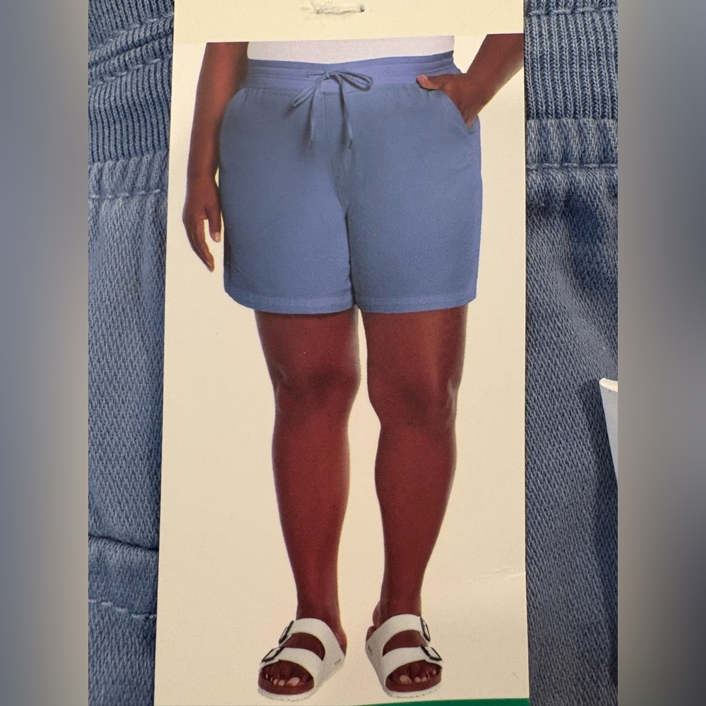 Orvis Blue cotton blend Shorts with Elastic Waistband